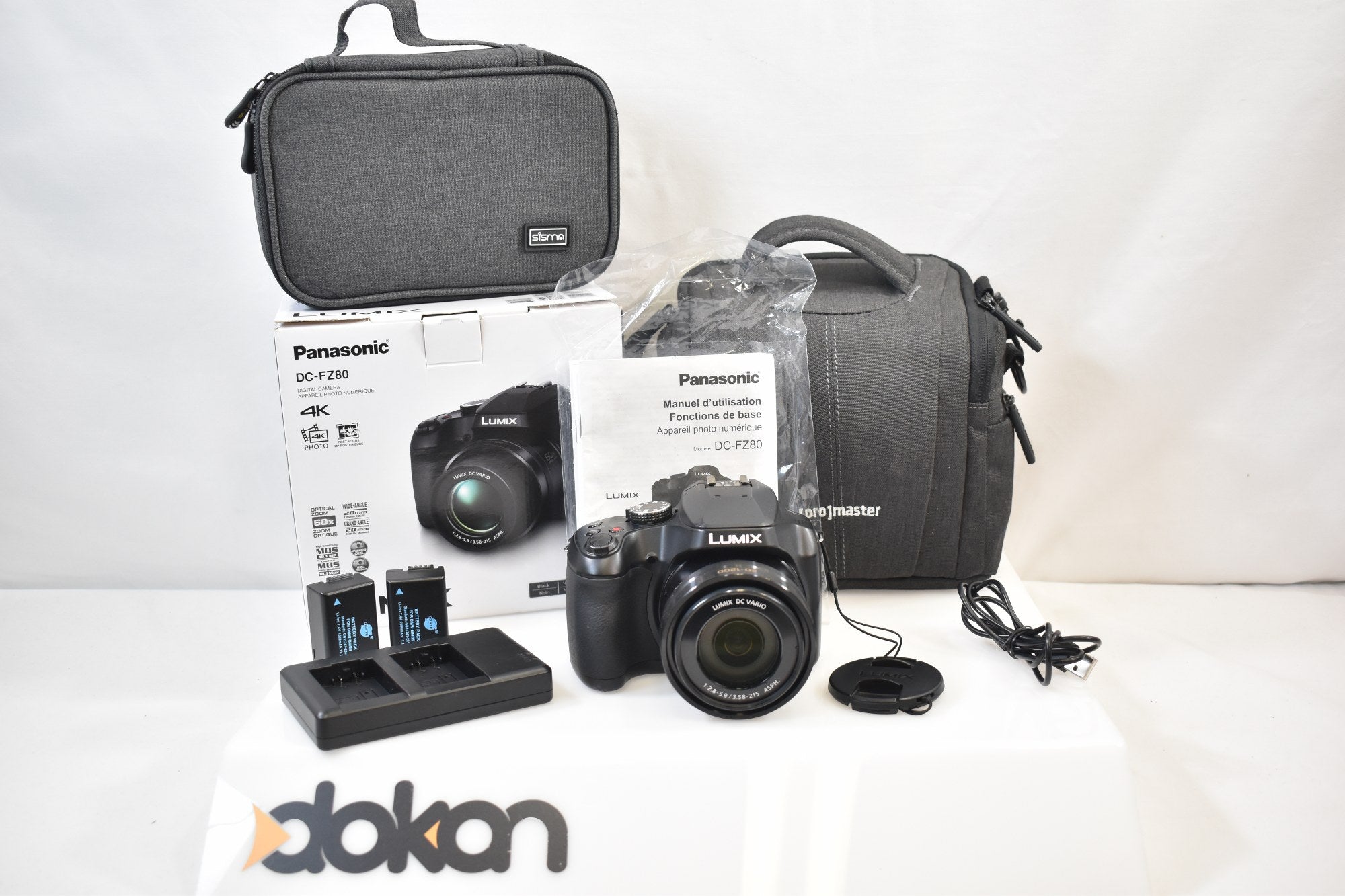 Panasonic LUMIX DC-FZ80DK Full-Frame with 20-1200mm Lens Kit - box and bag