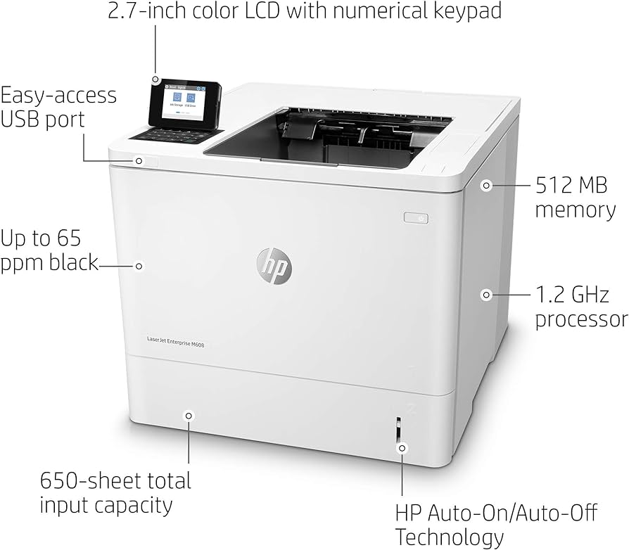 Impresora HP LaserJet M608 - Pantalla Pequeña